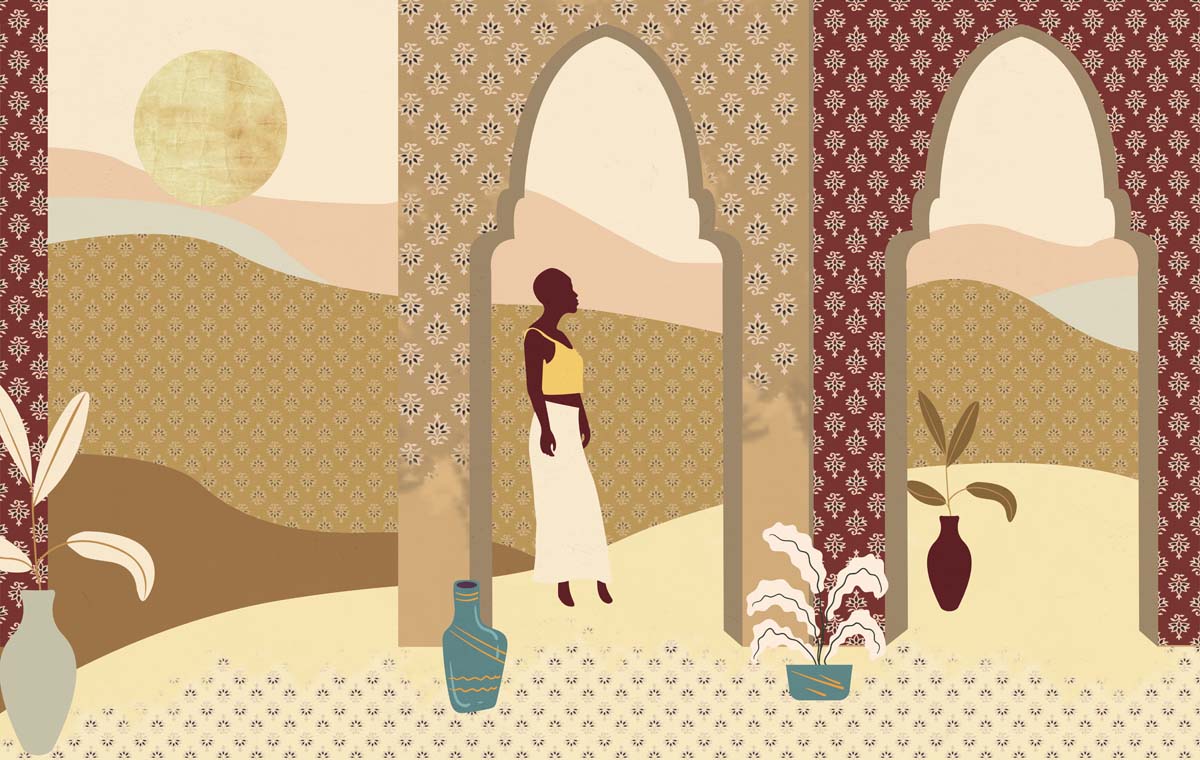 Moroccan Desert Archway Wallpaper Mural