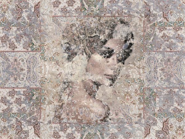 Muse, Distressed Portrait Paisley Wallpaper Mural