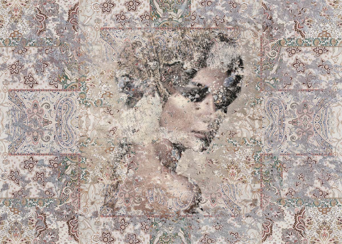 Muse, Distressed Portrait Paisley Wallpaper Mural