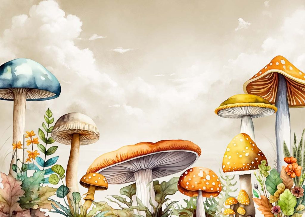 Mykora, Enchanted Mushrooms Wallpaper Mural