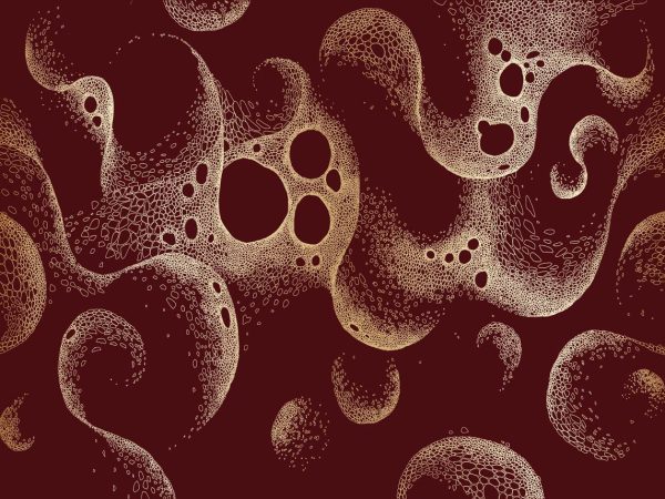 Nebula, Abstract Gold Pattern Wallpaper Mural