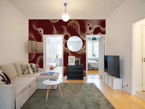 Nebula, Abstract Gold Pattern Wallpaper Mural