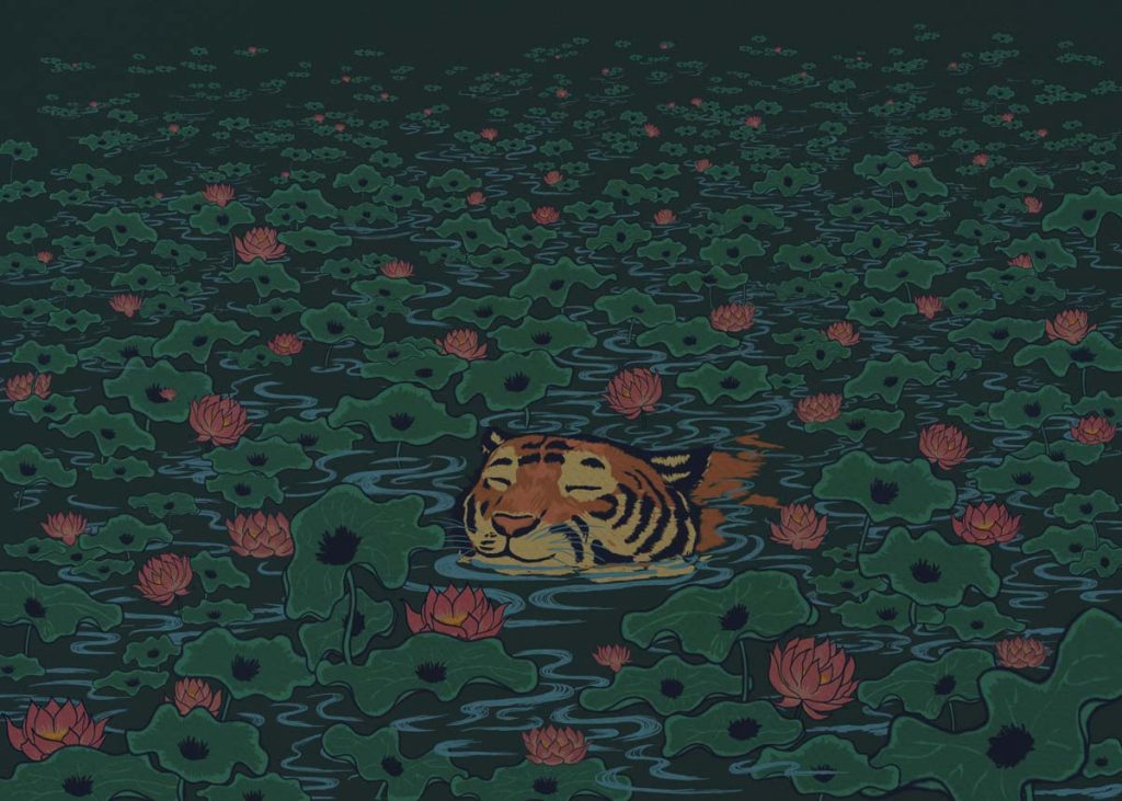 Nirvana Bloom, Lilyshade Tiger Wallpaper Mural