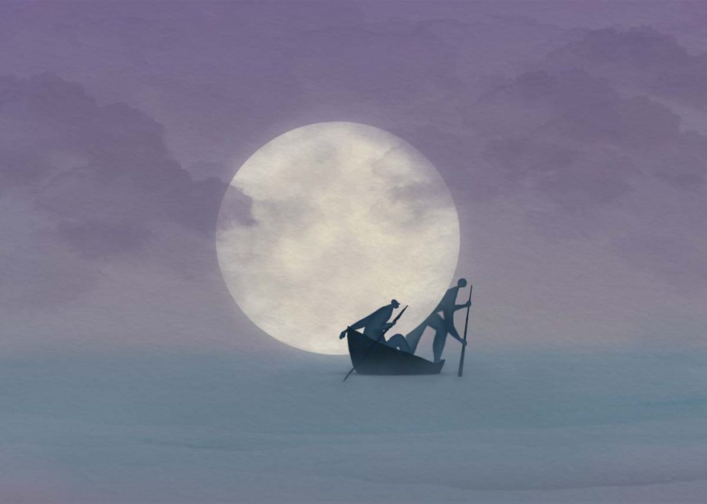 Oceanea Noire, Journey Beneath the Moon Wallpaper Mural