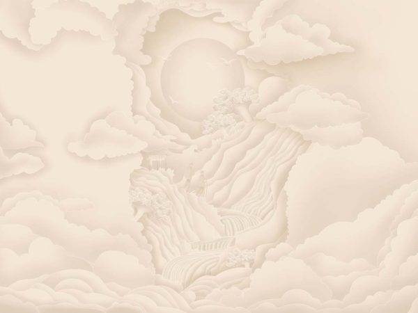 Oravelle, Soft-toned Serene Sunlit Valley Wallpaper Mural