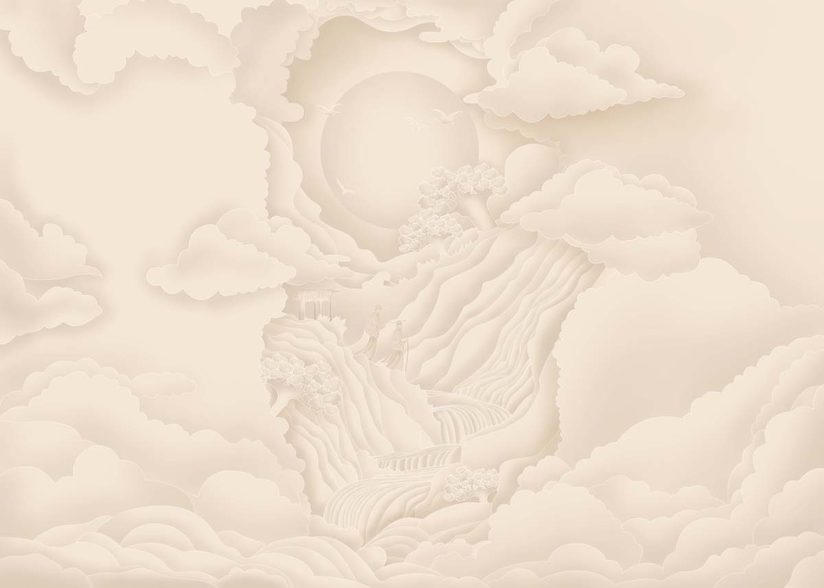 Oravelle, Soft-toned Serene Sunlit Valley Wallpaper Mural