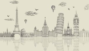 Aurelia, Cream Sand Global Landmarks Wallpaper Mural