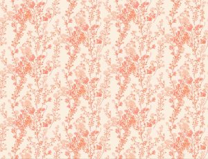 Peach Blossom, Gentle Floral Sprig Wallpaper