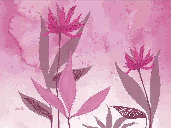 Pink Mirage, Contemporary Floral Elegance Mural