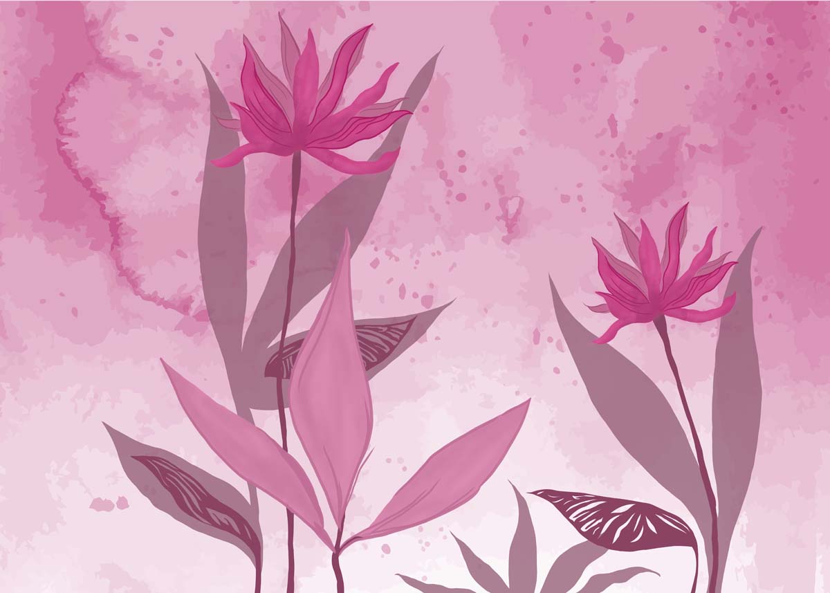 Pink Mirage, Contemporary Floral Elegance Mural