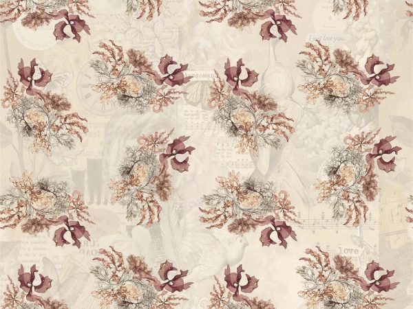 Poetry, Classic Floral Bouquet Pattern Wallpaper