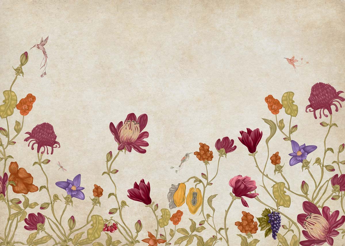 Ravienne, Morning of Nectar Floral Wallpaper Mural