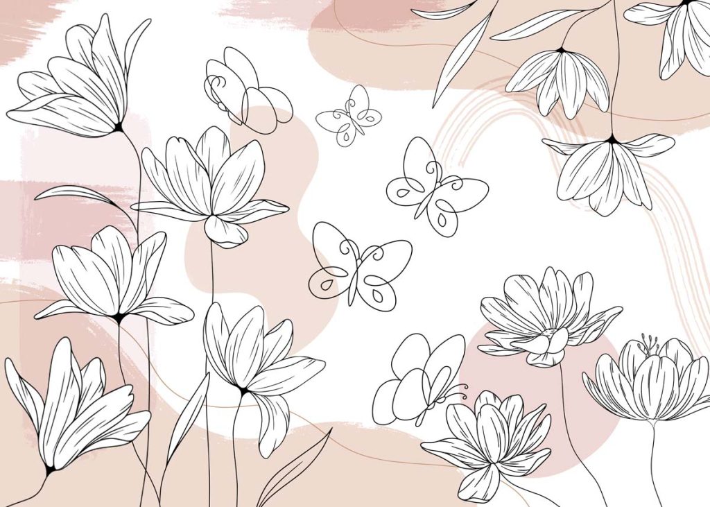 Roselune, Soft Fluttering Bloom Wallpaper Mural