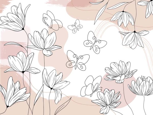 Roselune, Soft Fluttering Bloom Wallpaper Mural