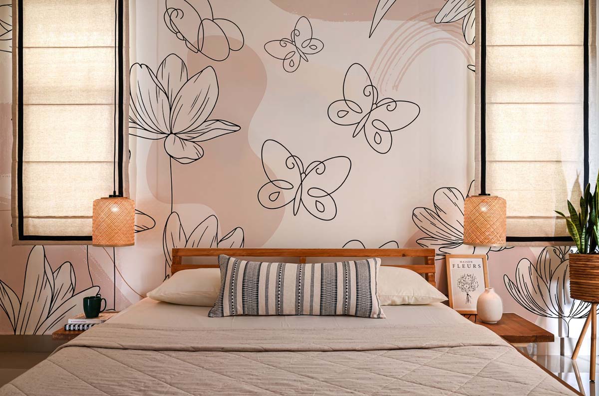 Roselune, Soft Fluttering Bloom Wallpaper Mural