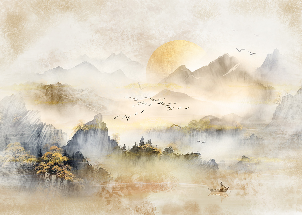 Auric Horizon Scenery Wallpaper Mural