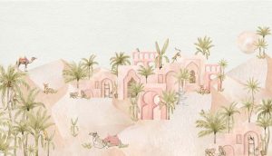 Sahara Whispers, Blush Palace Vista Wallpaper Mural