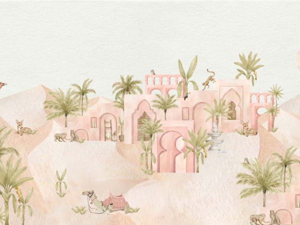 Sahara Whispers, Blush Palace Vista Wallpaper Mural
