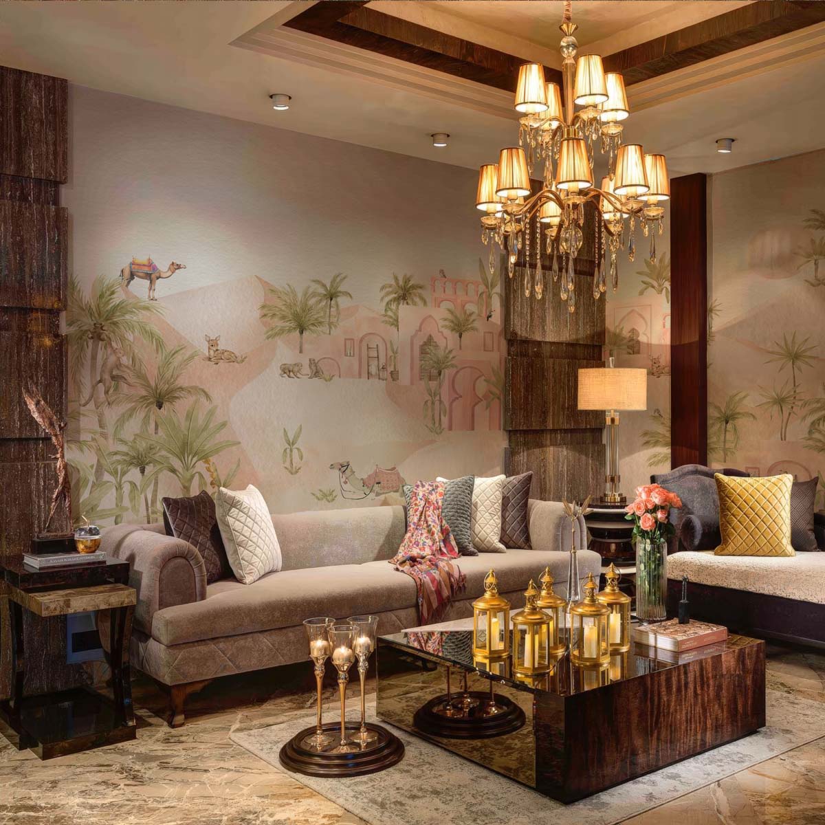 Sahara Whispers, Blush Palace Vista Wallpaper Mural
