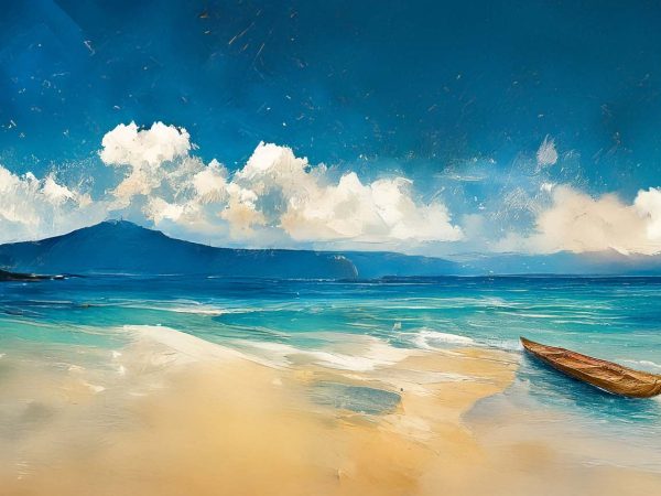 Seabrush, Painted Waves Sandy Textures Wallpaper Mural