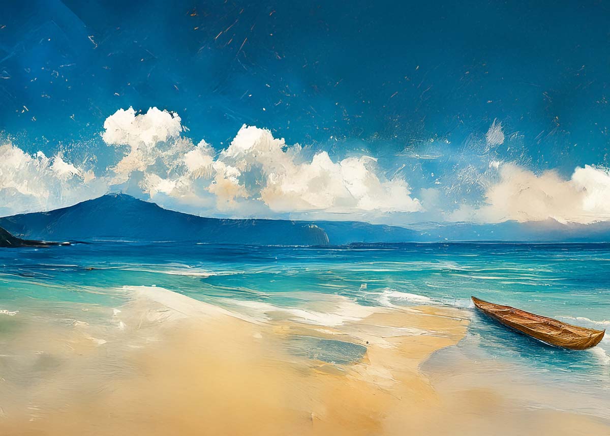 Seabrush, Painted Waves Sandy Textures Wallpaper Mural