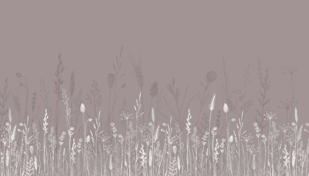 Sepia Bloom, Stillness in the Wild Grasses Wallpaper Mural