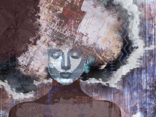 Serapha, Dusky Veil Abstract Muse Mural