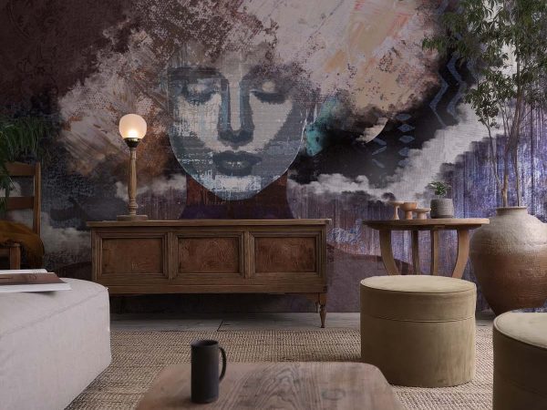 Serapha, Dusky Veil Abstract Muse Mural