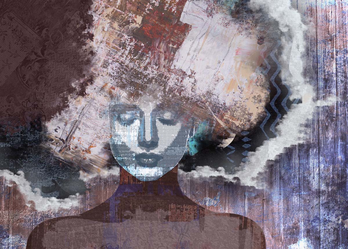 Serapha, Dusky Veil Abstract Muse Mural