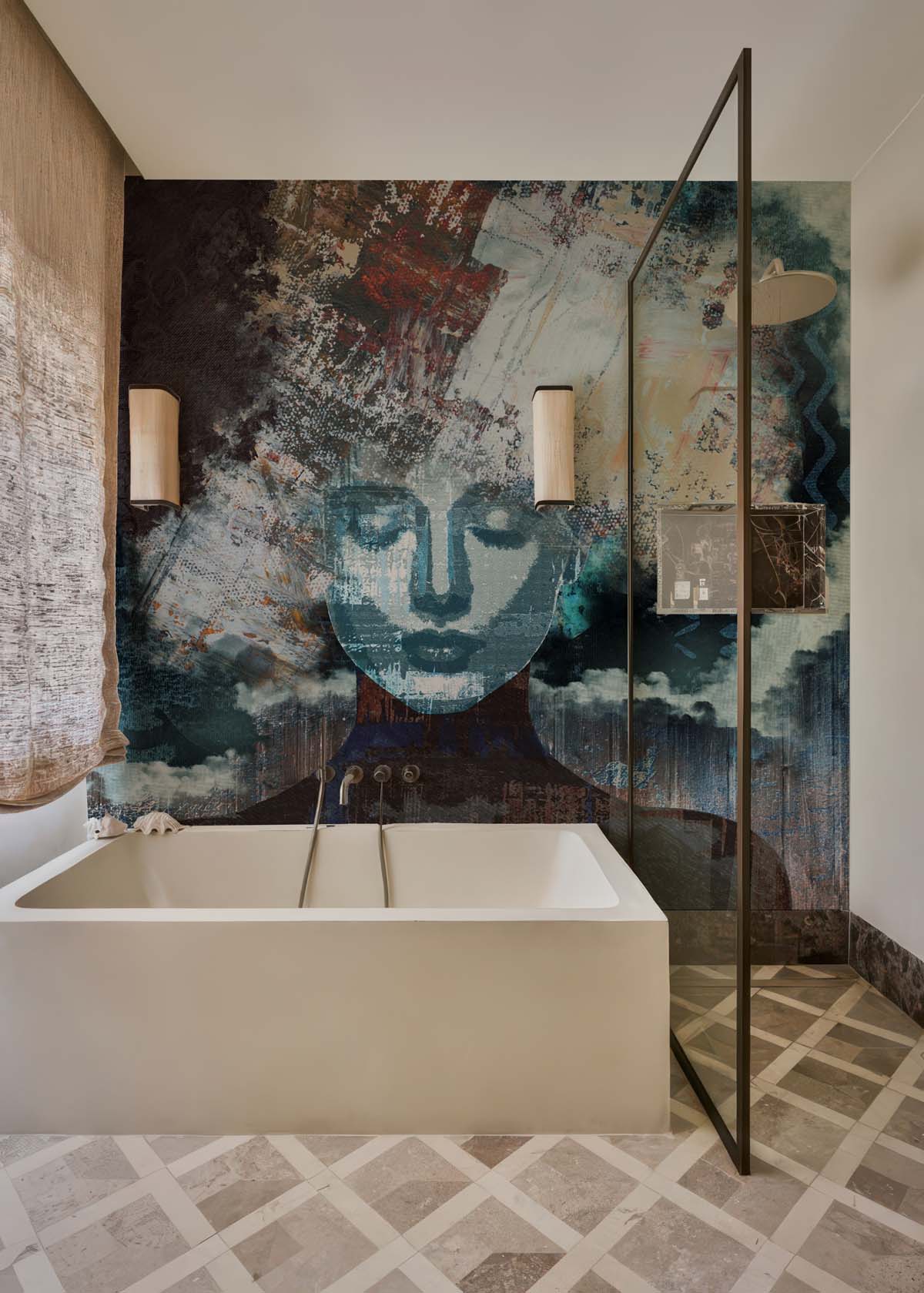Serapha, Midnight Mist Abstract Muse Mural