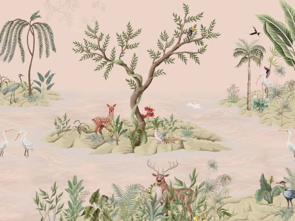 Serenya, Blush of the Forest Heart Wallpaper Mural