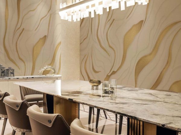 Silken Dune, Gold-Embellished Wallpaper Mural