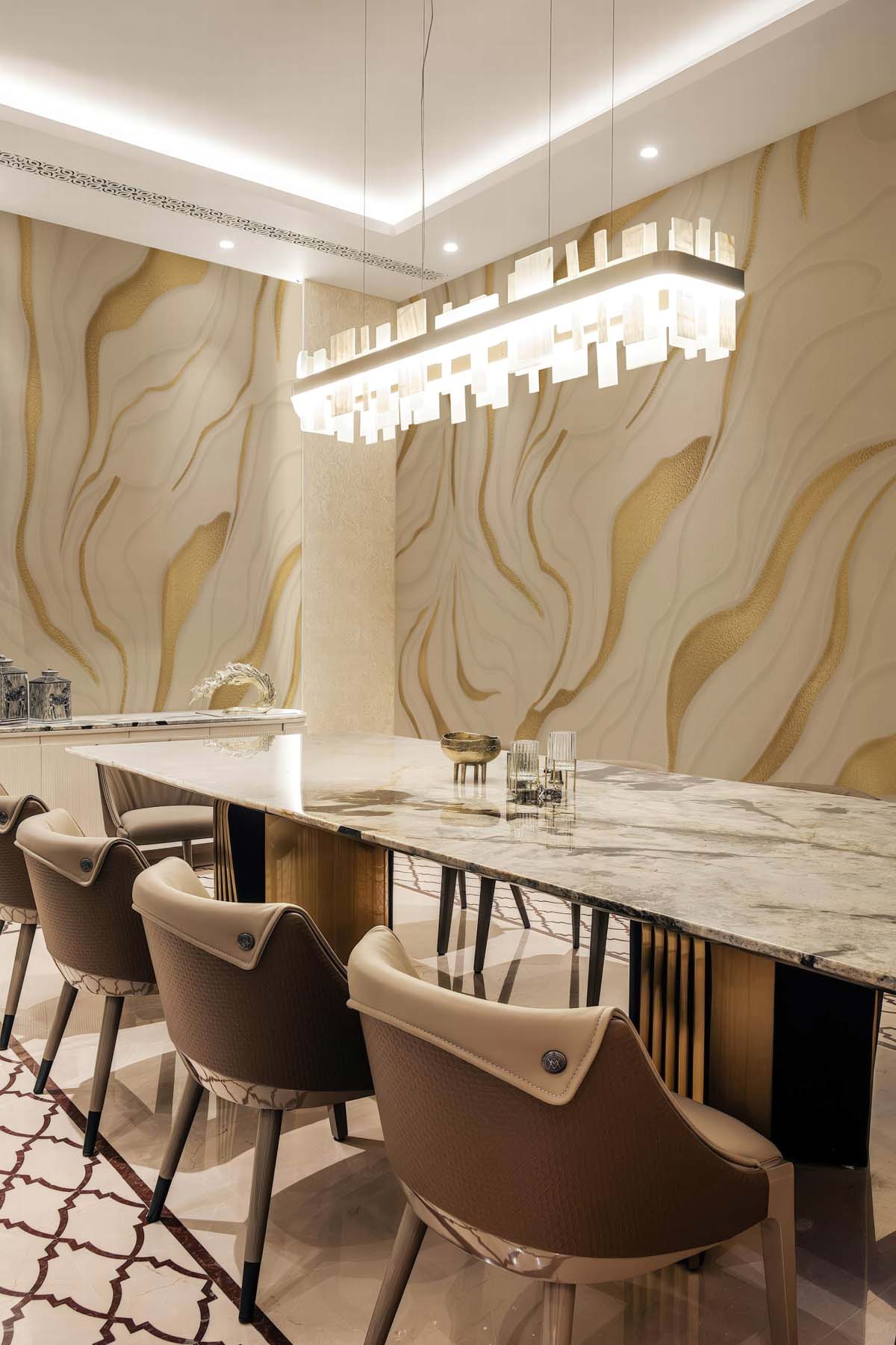 Silken Dune, Gold-Embellished Wallpaper Mural