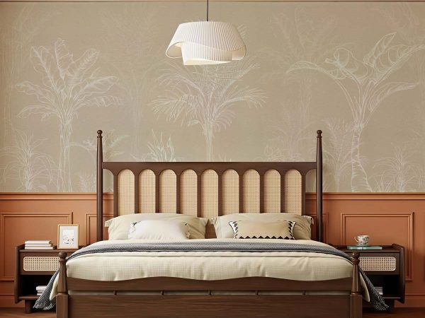 Solene, Minimalist Tropical Elegance Wallpaper Mural