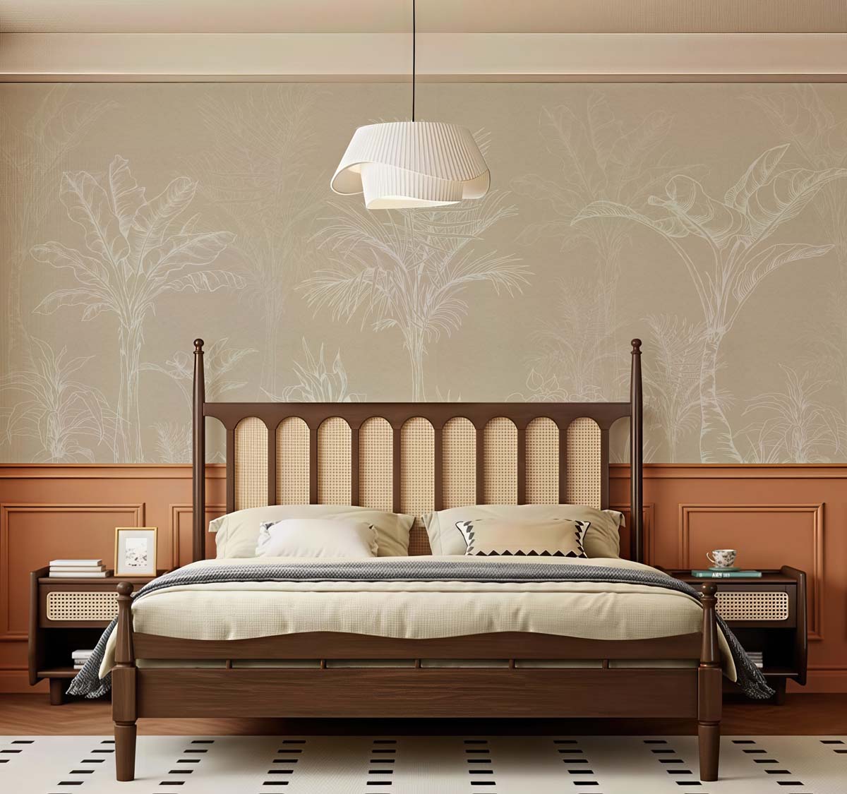 Solene, Minimalist Tropical Elegance Wallpaper Mural