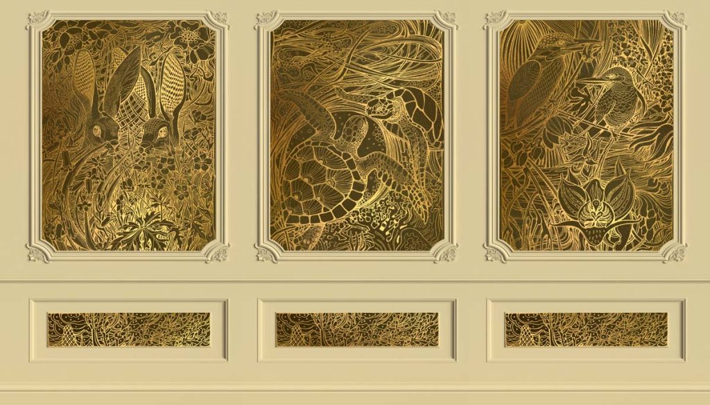 Spirit of the Savannah Gold Wallpaper Mural
