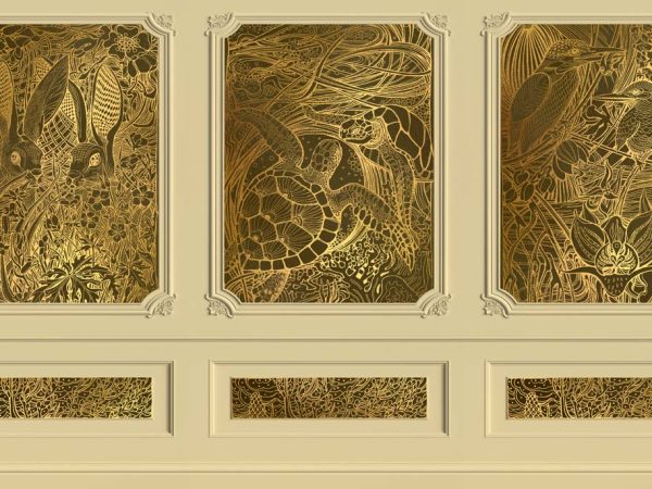Spirit of the Savannah Gold Wallpaper Mural