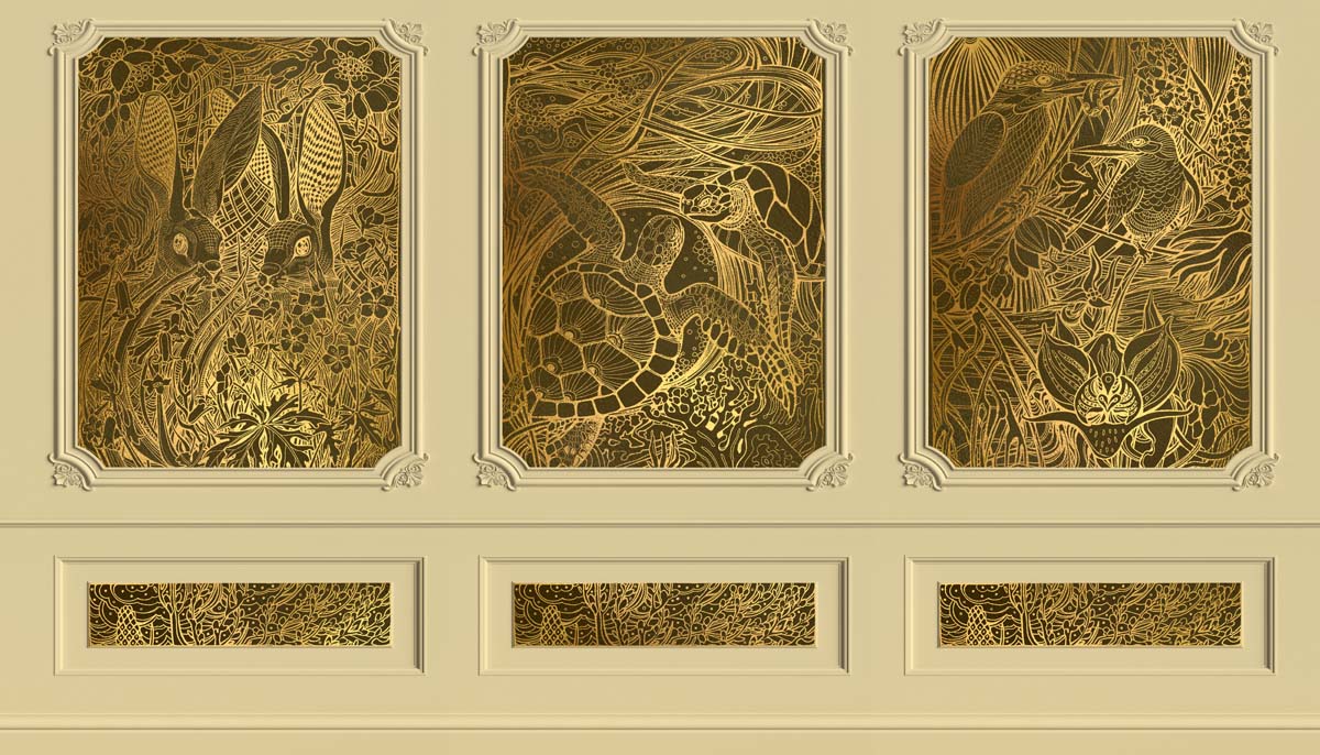 Spirit of the Savannah Gold Wallpaper Mural