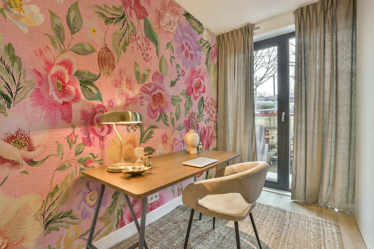Stitched Garden, Embroidered Blossom Wallpaper Mural