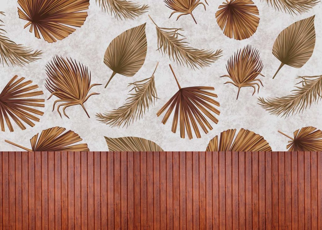 TerraFolia, Rustic Woodgrain Tropical Wallpaper Mural