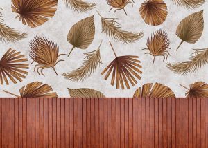 TerraFolia, Rustic Woodgrain Tropical Wallpaper Mural