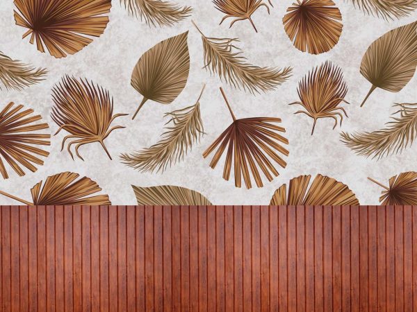 TerraFolia, Rustic Woodgrain Tropical Wallpaper Mural