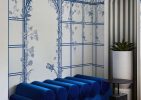 Trellis Reverie, Delft Blue Arch Wallpaper Mural