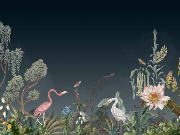 Tropique Muse, Midnight Blue Wallpaper Mural