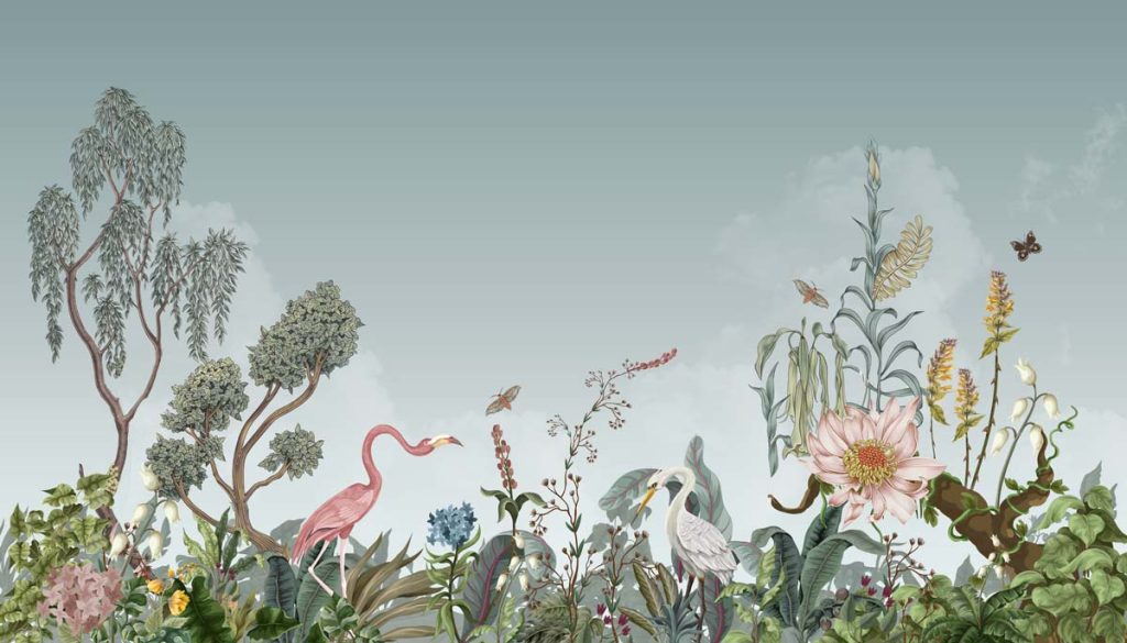 Tropique Muse, Mint Green Wallpaper Mural