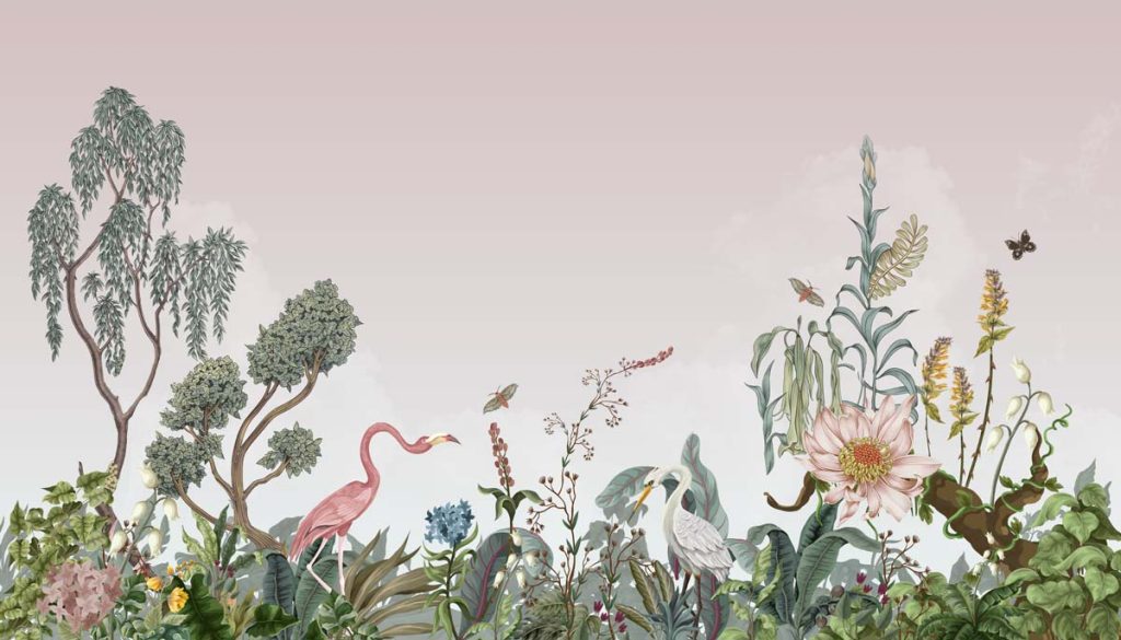 Tropique Muse, Pink Blush Wallpaper Mural