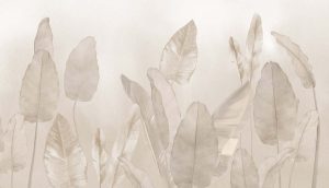 Veilicious, Soft Sepia Banana Leaves Wallpaper Mural