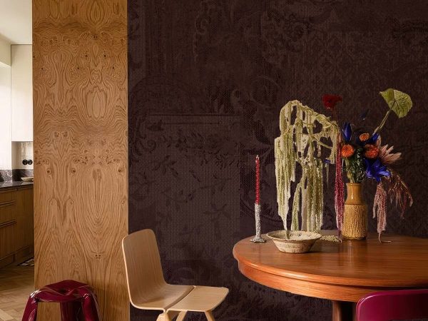 Velvetia, Victorian Wine Floral Wallpaper Mural