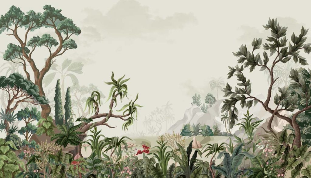 Verdant Echoes, A Whispering Forest Dream Wallpaper Mural