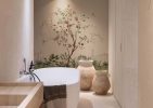 Verdant Murmurs, Birds in a Blooming Orchard Wallpaper Mural